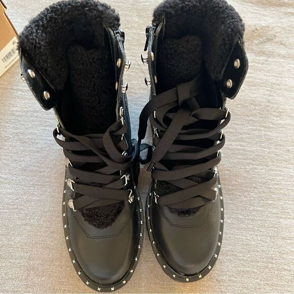 NWT Steve Madden Receptive Shearling Boot in Black 6 - Picture 3 of 7